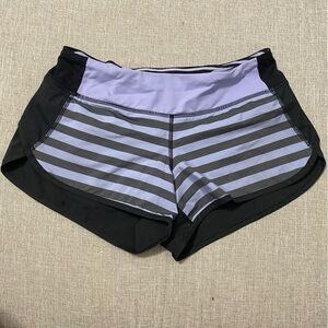 Lululemon speed shorts. Sea stripe polar haze black. Sz 4.